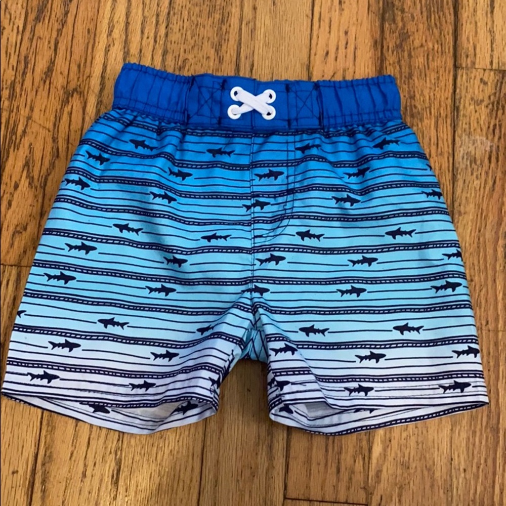 Cat & Jack Ombre Stripe Shark Swim Trunks - 2T